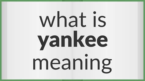What Yankee means?
