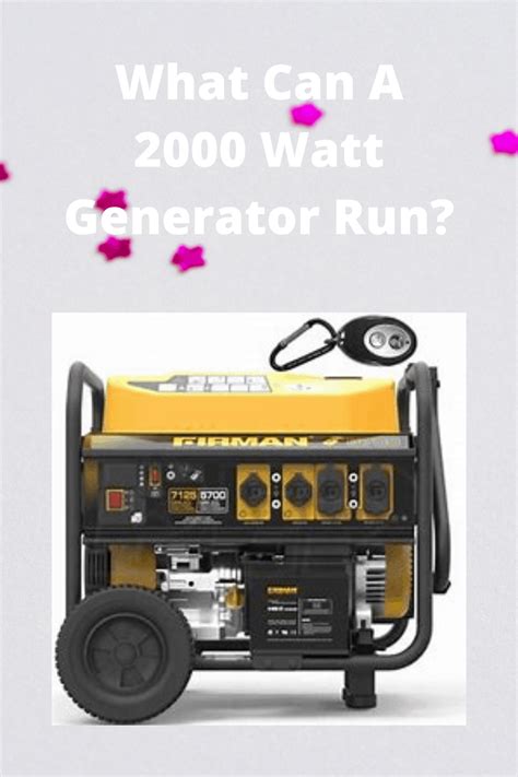 What all can a 2000 watt generator run?