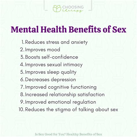 What are 10 benefits of sex?