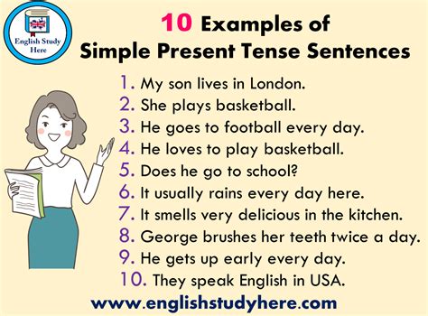 What are 10 examples sentences?