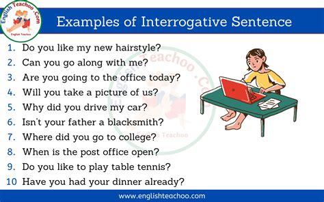 What are 20 examples of interrogative sentences?