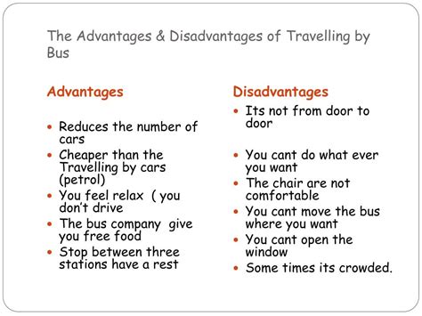 What are 3 disadvantages of buses?