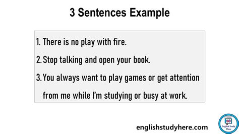 What are 3 examples of a sentence?