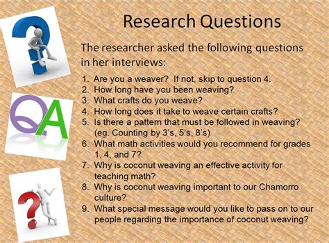 What are 3 examples of research questions?