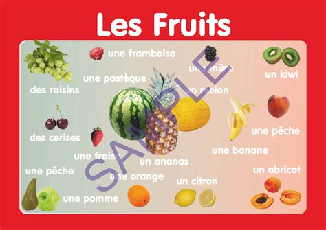 What are 3 fruit in French?