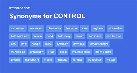 What are 3 synonyms for controlling?