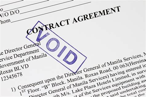 What are 3 things that can cause a contract to be void?