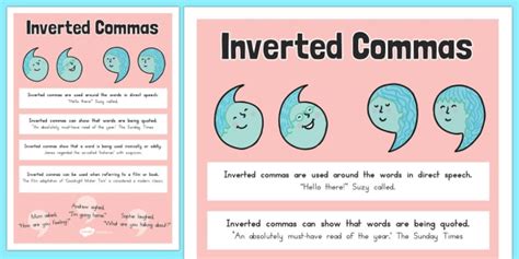 What are 3 uses of inverted commas?