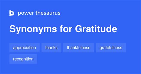 What are 4 synonyms for gratitude?