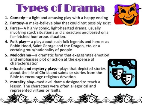 What are 4 types of drama?
