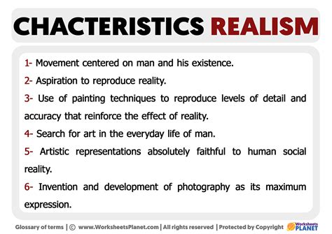 What are 5 characteristics of realism in art?