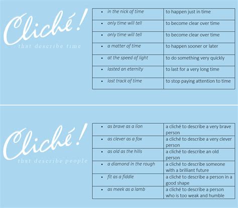 What are 5 examples of cliché?