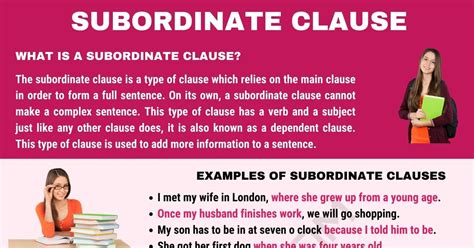What are 5 examples of subordinate clause?