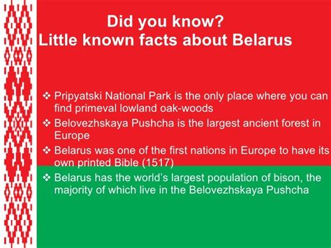 What are 5 facts about Belarus?