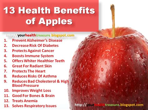 What are 5 health benefits of an Apple?