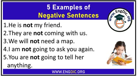 What are 5 negative sentences?
