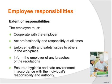 What are 5 responsibilities of a worker?