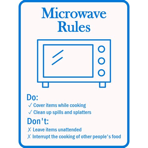 What are 5 rules for using a microwave oven?