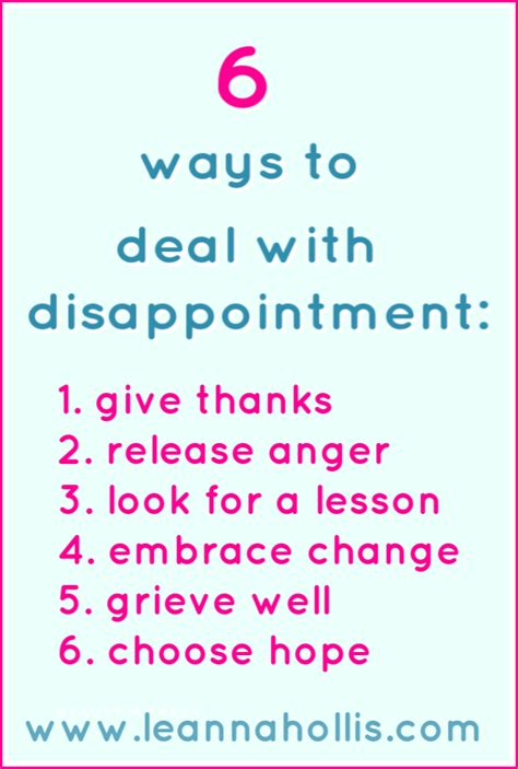 What are 5 ways to deal with disappointment?