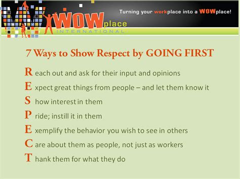 What are 5 ways to show respect?