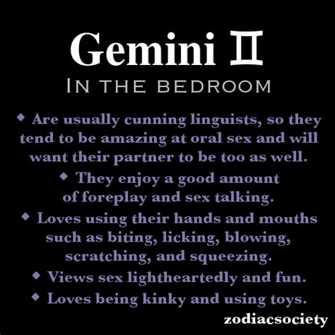 What are Geminis like in bed?