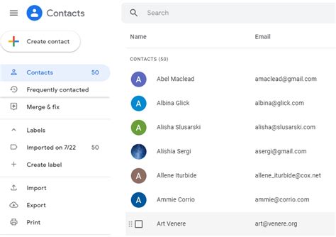 What are Gmail contacts?