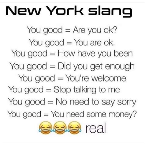 What are New York slang?