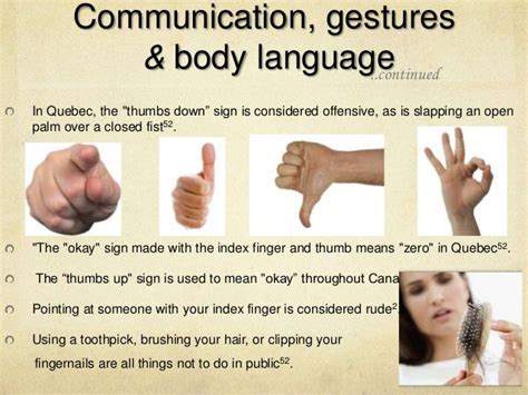 What are common gestures in Canada?