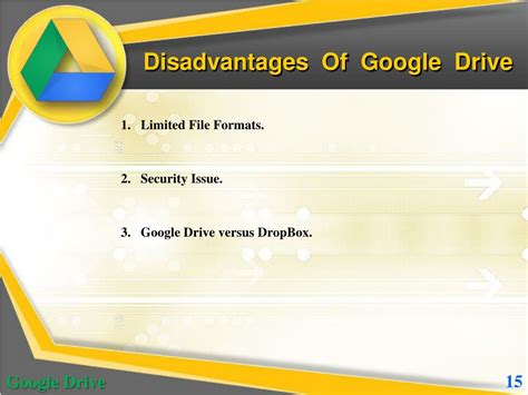 What are disadvantages of Google Drive?