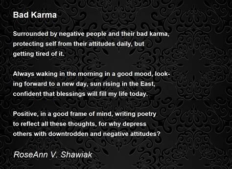 What are examples of bad karma?