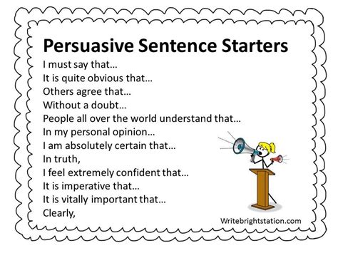What are examples of persuasive sentences?