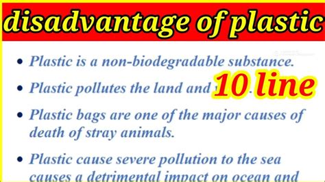 What are four disadvantages of plastic?