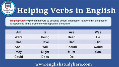 What are helping verb examples?