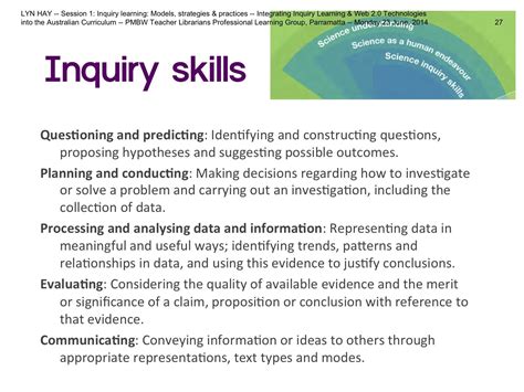 What are inquiry skills examples?