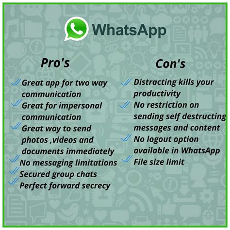 What are pros and cons of WhatsApp?