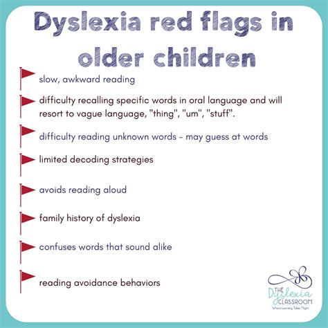 What are red flags of dyslexia?