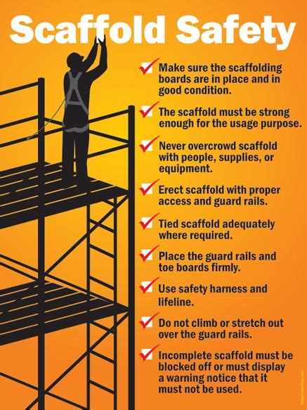 What are safety precautions for scaffolding?