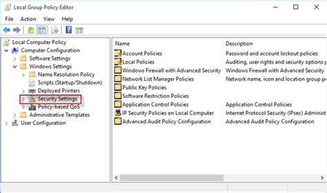 What are security policy settings?