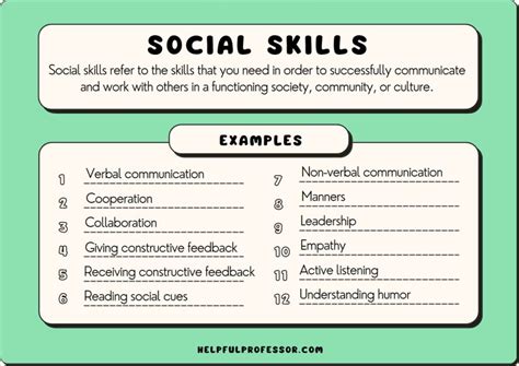 What are some examples of social skills?