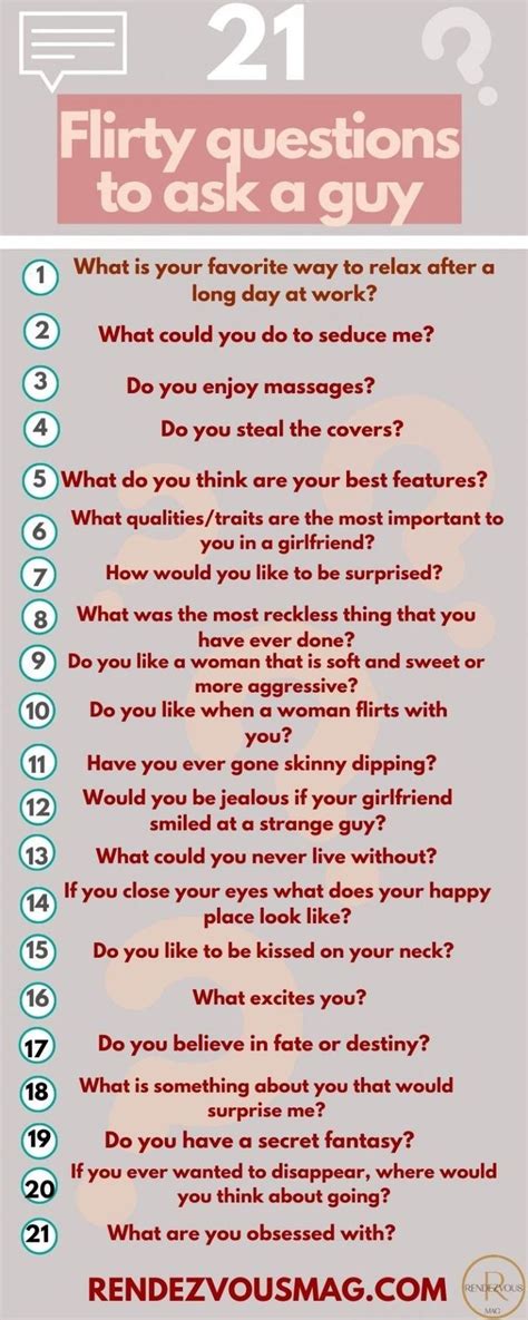 What are some flirty questions to ask a guy?