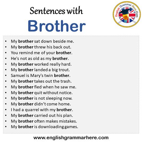 What are some sentences for brothers?