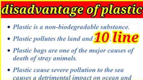 What are the 10 disadvantages of plastic?