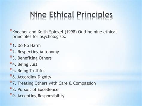 What are the 10 ethical standards?