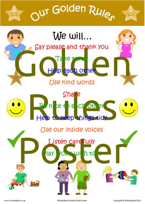 What are the 10 golden rules for kids?