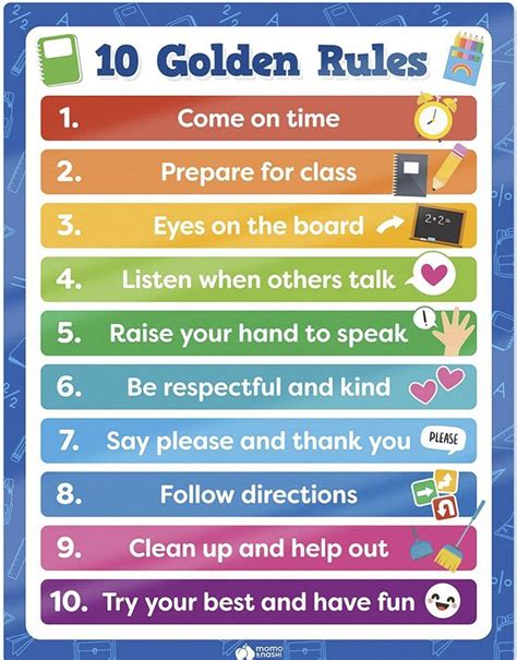 What are the 10 rules of the class?