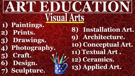 What are the 10 types of visual arts?