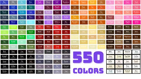 What are the 100 colours?