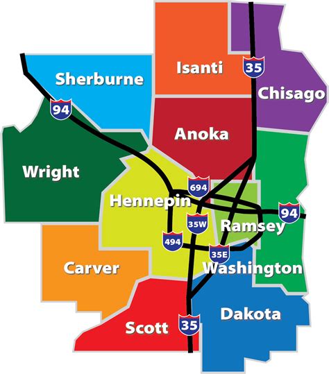 What are the 11 counties in the Twin Cities area?