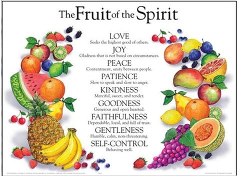 What are the 12 fruits of the Holy Spirit in order?