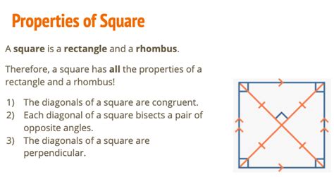 What are the 12 properties of a square?